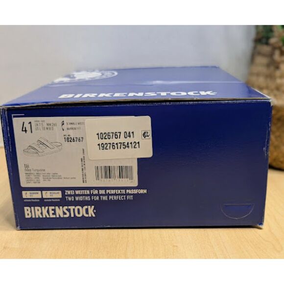 Birkenstock Uji Turquoise Nubuck Suede Leather Two Strap Sandals W10 EU41 NIB - Picture 10 of 13